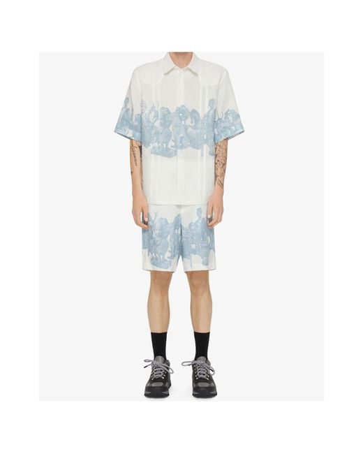 Givenchy Blue Graphic Printed Bermuda Shorts for men