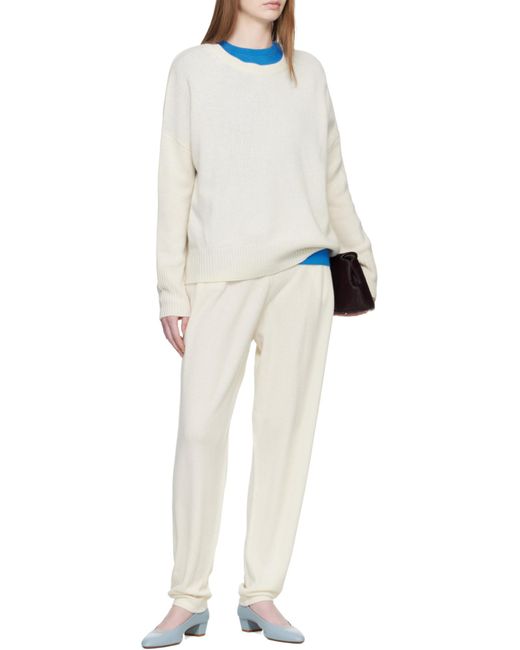 Lisa Yang White Mila Crewneck Knitwear