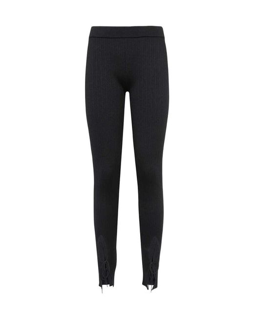 Tom Ford Black Mid-Rise Lace-Up Leggings
