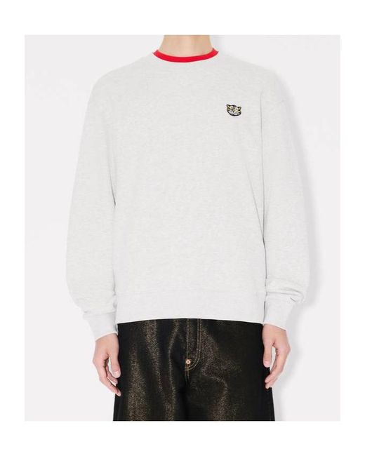 KENZO White Wild Tiger Embroidered Sweatshirt for men