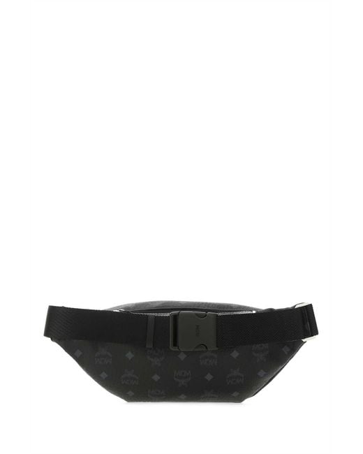 MCM Black Fursten Zipped Medium Belt Bag for men