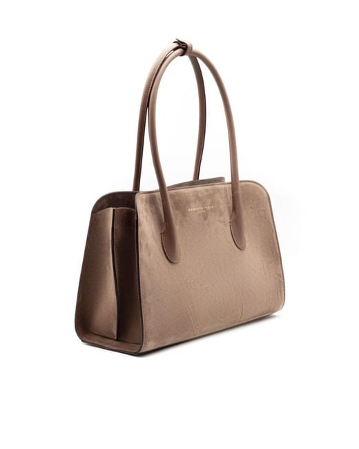 Roberto Festa Brown Zeta Structured Tote Bag
