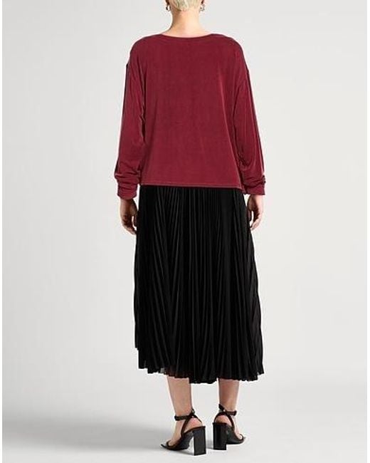 DIESEL Red Solid-Color Long-Sleeved T-Shirt