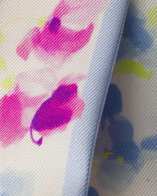 Prada Blue Printed Silk Twill Skinny Scarf