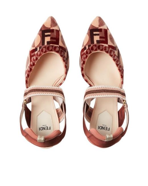 Fendi Pink Colibrì Pointed-Toe Slingback Pumps