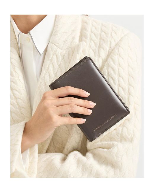 Brunello Cucinelli Black Calfskin Passport Holder