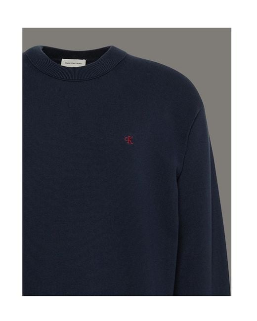 Calvin Klein Blue Monogram Relaxed Jumper for men