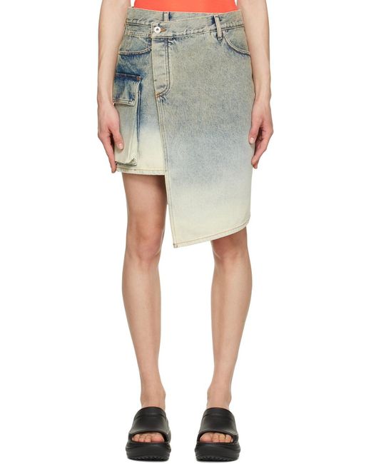 Off-White c/o Virgil Abloh Blue Asymmetric Denim Skirt