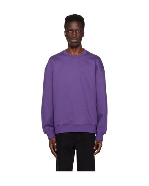 Wooyoungmi Purple Round Collar Long Sleeve Sweater for men
