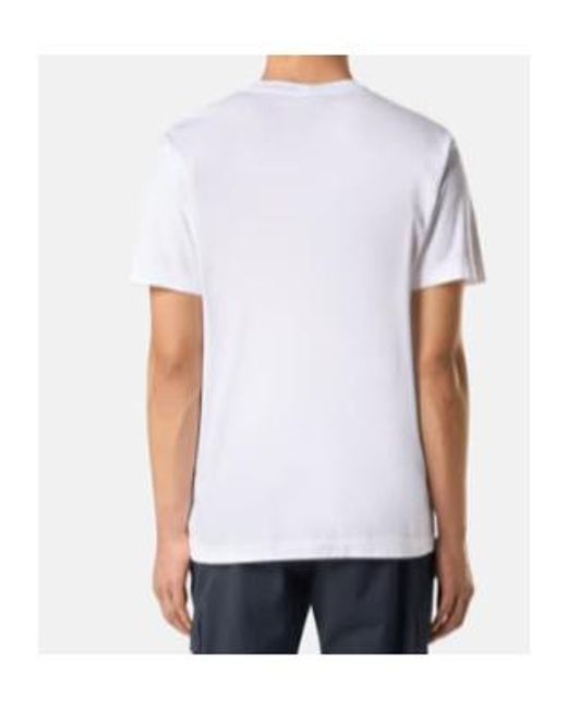 Stone Island White Compass Patch Crewneck T-Shirt for men