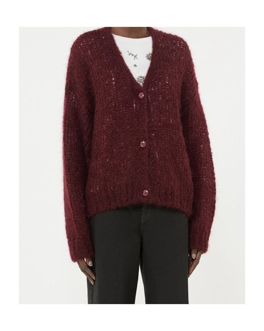 Weekend by Maxmara Red Danza Oversized Knitted Cardigan