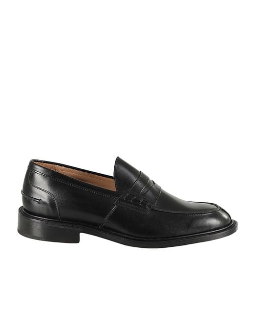 Tricker's Black Leather Loafers for men