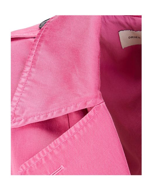 Dries Van Noten Pink Overdyed Biker Jacket