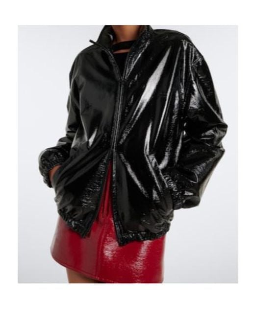 Courreges Black Vinyl Blouson Jacket