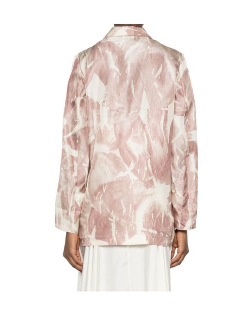 Alysi Natural Printed Collared Jacket