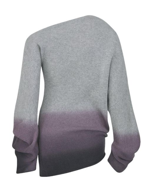 Dior Gray Oversized Asymmetric Sweater