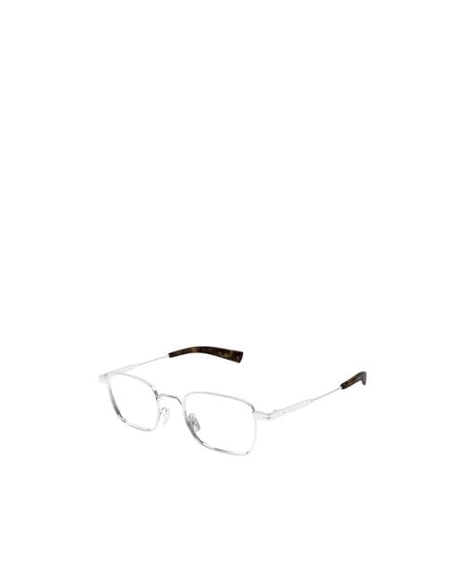 Saint Laurent White Eyewear Rectangle Frame Glasses for men