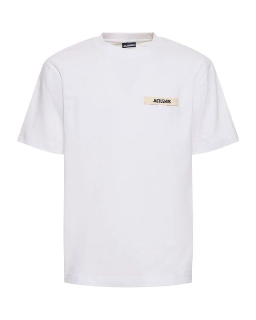 Jacquemus White Logo Detail T-Shirt for men