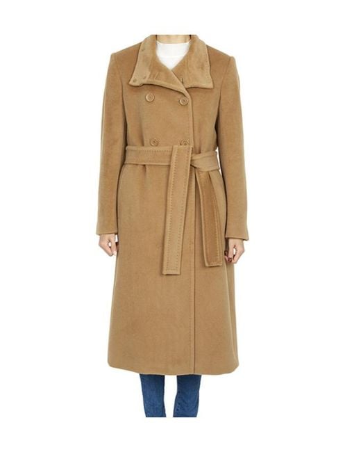 Max Mara Natural Studio Arezzo Double-Breasted Belted Coat