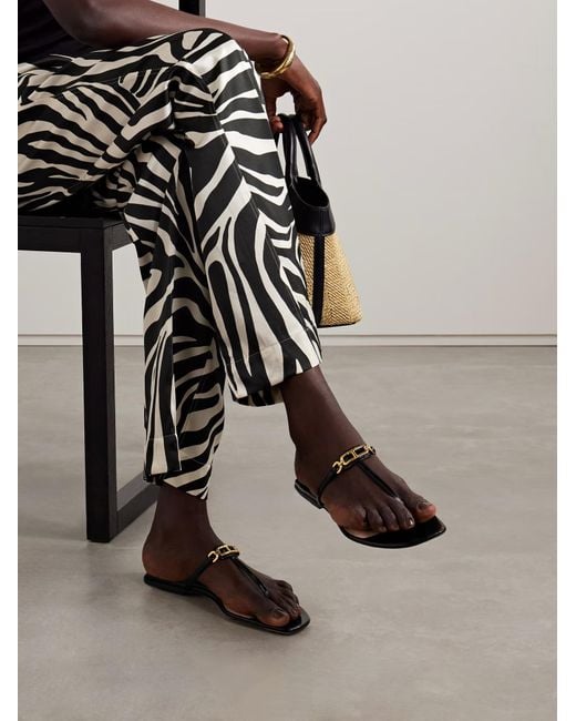 Tom Ford Brown Whitney Logo-Embellished Slippers