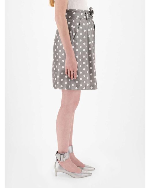 Max Mara Gray Polky Dot Design Skirt