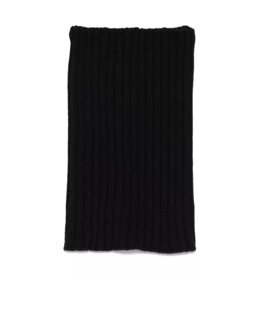 Rick Owens Black Ribbed-Knit Rectangular Scarf