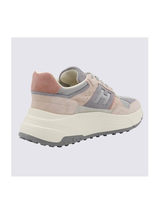Hogan Gray Panelled Lace-Up Sneakers