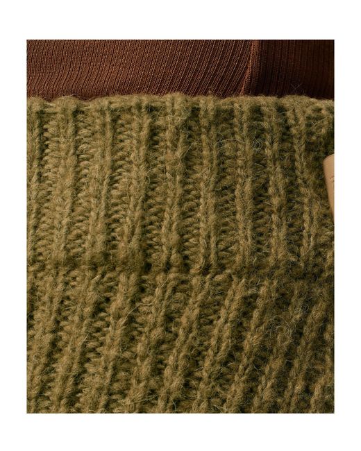 AMI Green Wool Straight Skirt