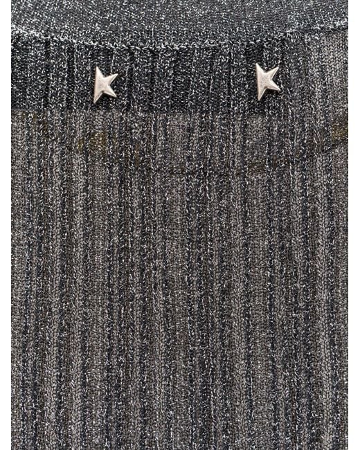 Golden Goose Deluxe Brand Gray V-Neck Lurex Top