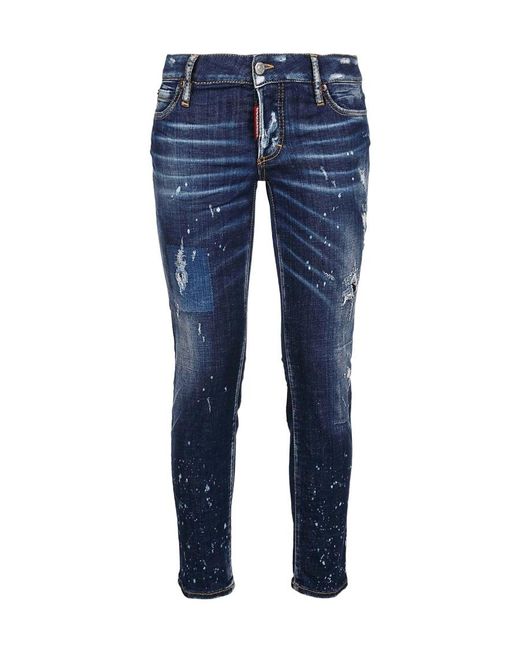 DSquared² Blue Slim Distressed Jeans