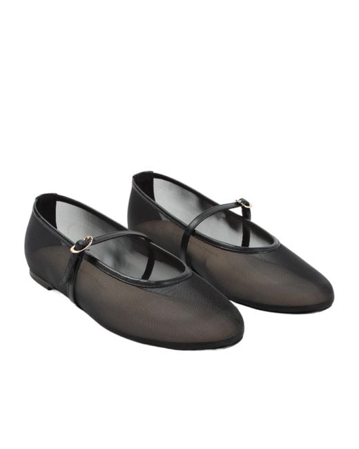 Stuart Weitzman Black Round Toe Ballet Shoes
