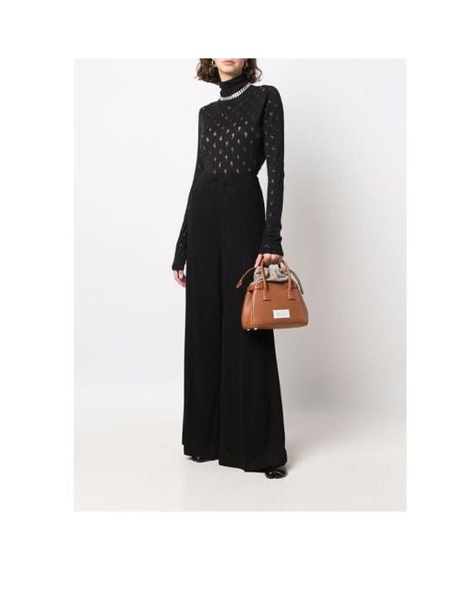 Maison Margiela Black Pressed-Crease Wide Leg Trousers