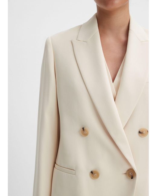 Vince White Double-Breasted Suit Jacket