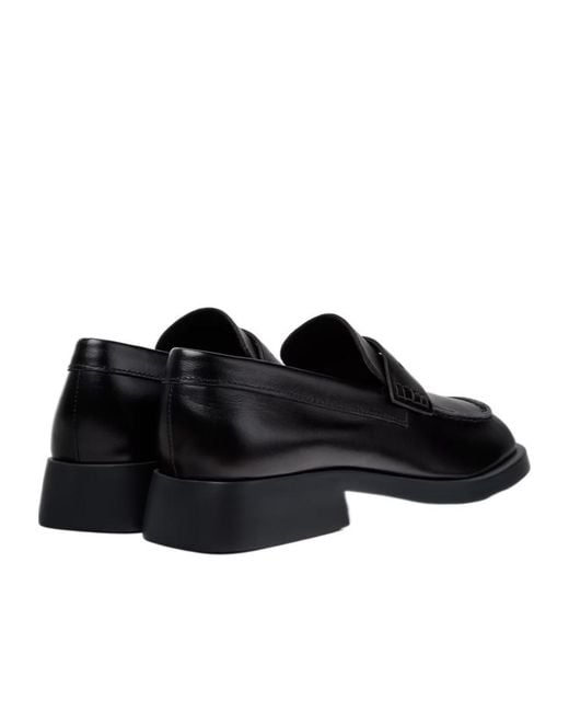 Camper Black Leather Moccasins For
