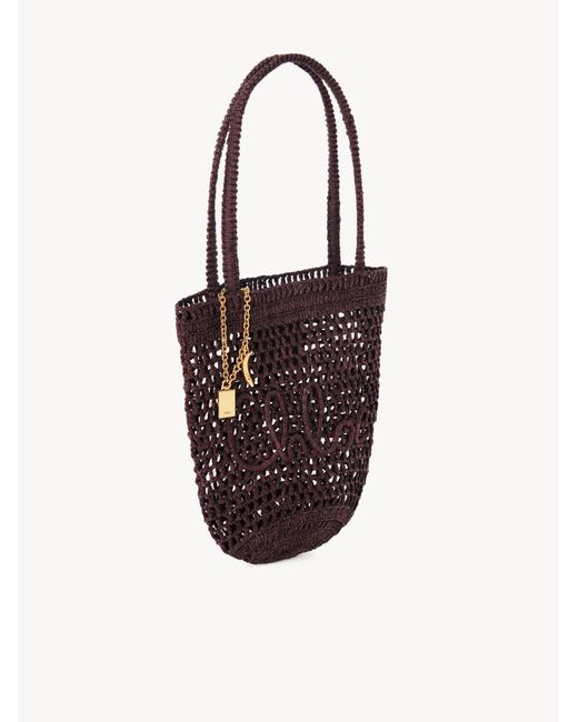 Chloé Red Chloé Small Summer Banana Raffia Tote Bag