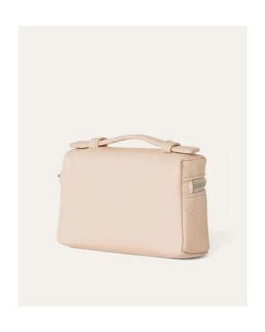 Loro Piana Natural Logo Zipper Key Bag