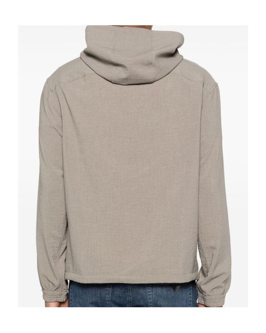 Emporio Armani Gray Hooded Zip-Up Jacket for men