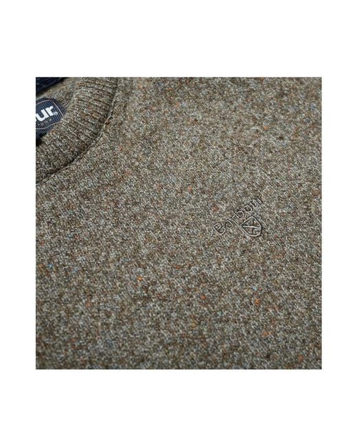 Barbour Gray Tisbury Crewneck Knitted Jumper for men