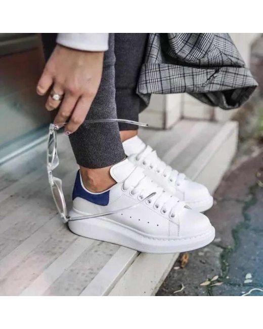 McQueen White Oversized Lace-Up Sneakers for men