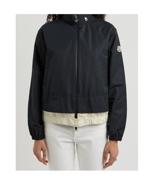 Moncler Black Janze Hooded Cotton-Blend Jacket
