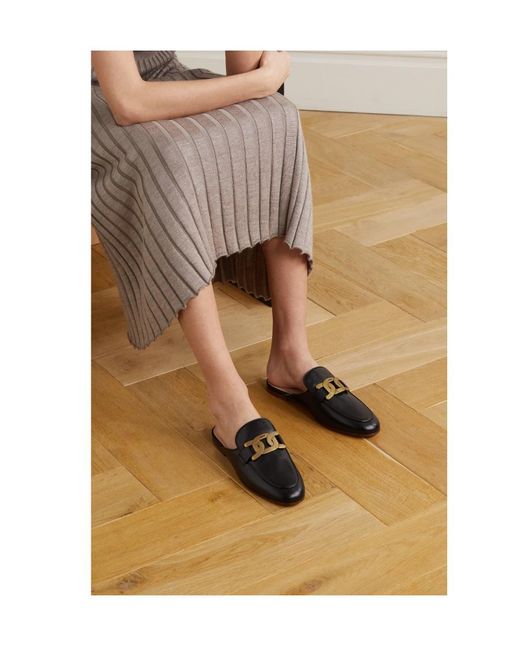 Tod's Brown Logo Flat Shoes