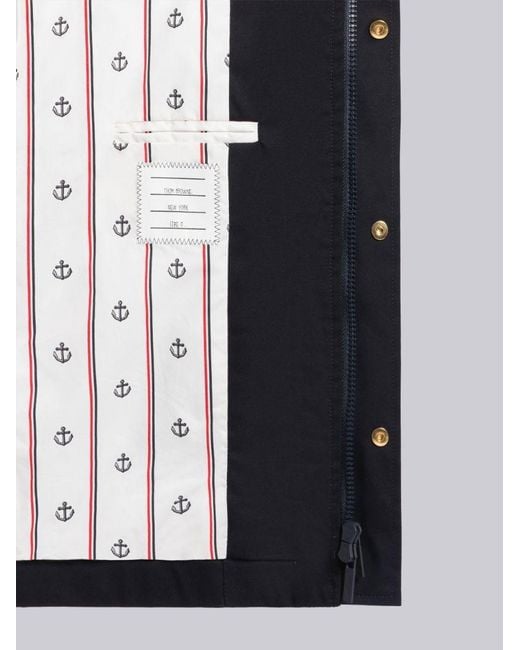 Thom Browne Red Hooded Cropped Sleeved Parka for men