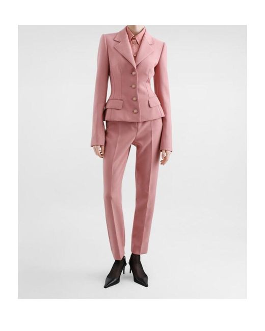Dolce & Gabbana Pink Pressed Crease Tailored Trousers