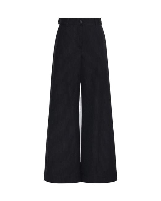 Weekend by Maxmara Black Wool And Cotton Gabardine Trousers
