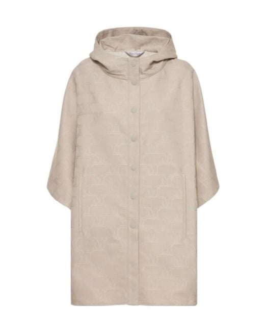 Max Mara Natural Monogram Jacquard Satin Coat