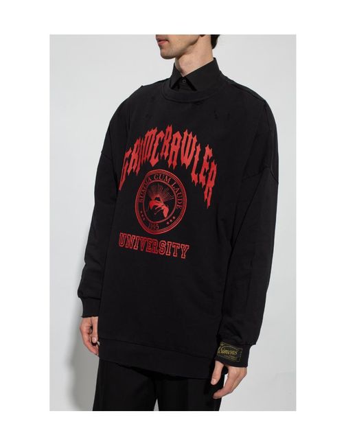 Raf Simons Blue Graphic-Print Cotton Sweatshirt for men