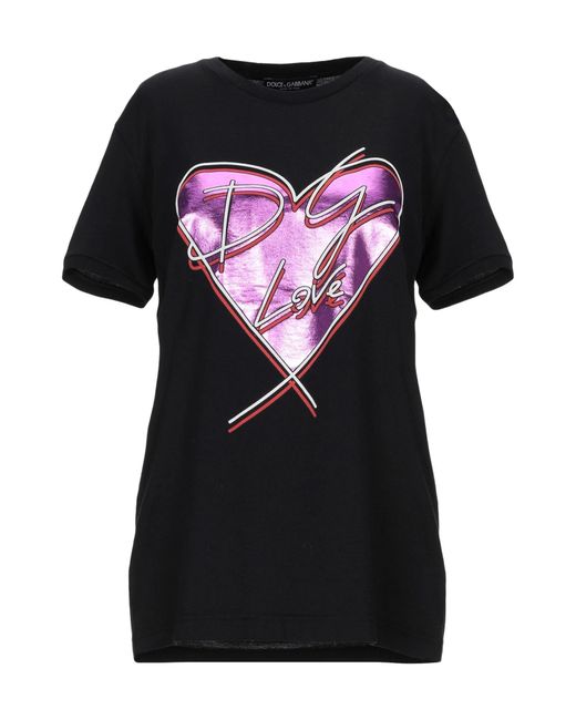 Dolce & Gabbana Black Solid Color Crew Neck Short Sleeve Top