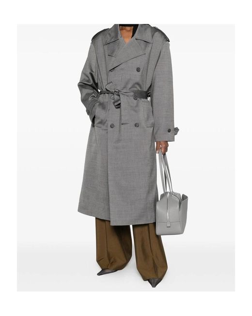 Frankie Shop Gray Long-Sleeved Trench Coat