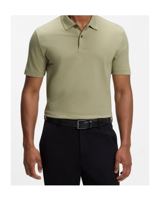 Boss Green Honeycomb Textured Polo Shirt for men