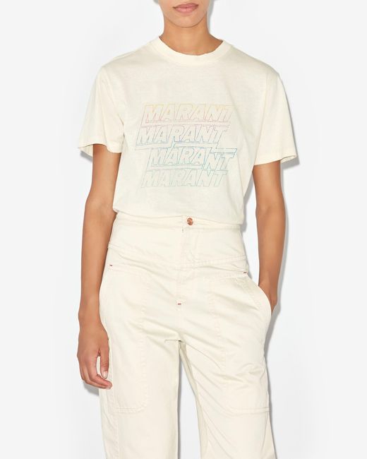 Isabel Marant White Isabel Marant Étoile Logo-Printed Crewneck T-Shirt